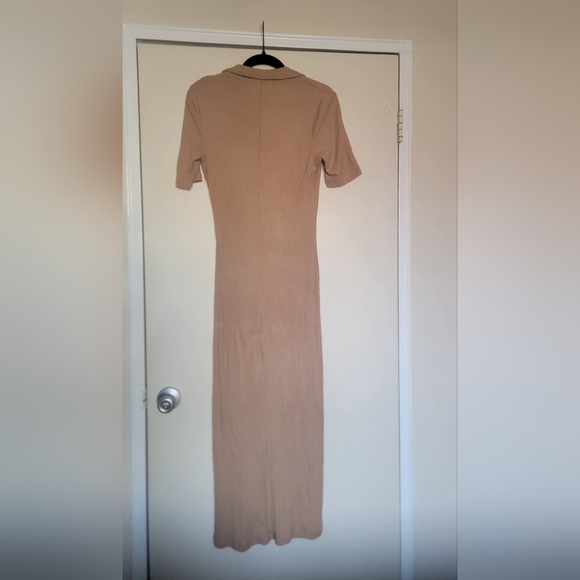 Reformation Brown Ribbed Maxi Dress Size M - Picture 3 of 6